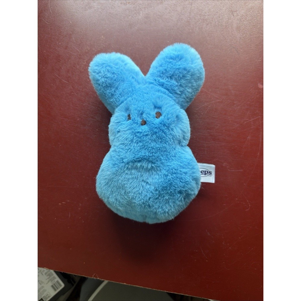 Just Born PEEPS Blue Easter Bunny Fuzzy Plush Stuffed Animal 9" Collectible